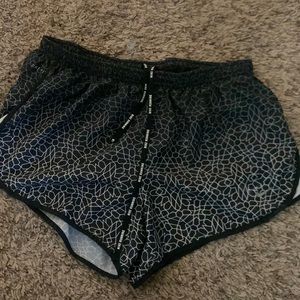 printed black and white nike shorts